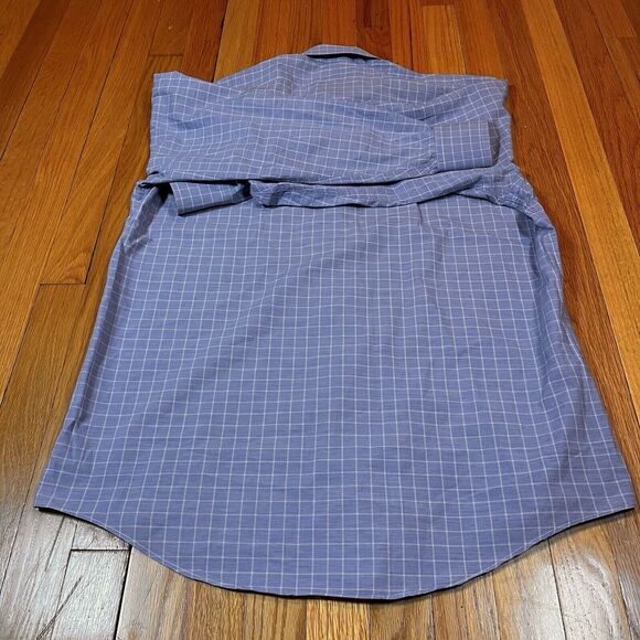 Burberrys Of London Shirt Mens 16-32 Blue Check Striped Vintage Made In USA - Picture 9 of 9